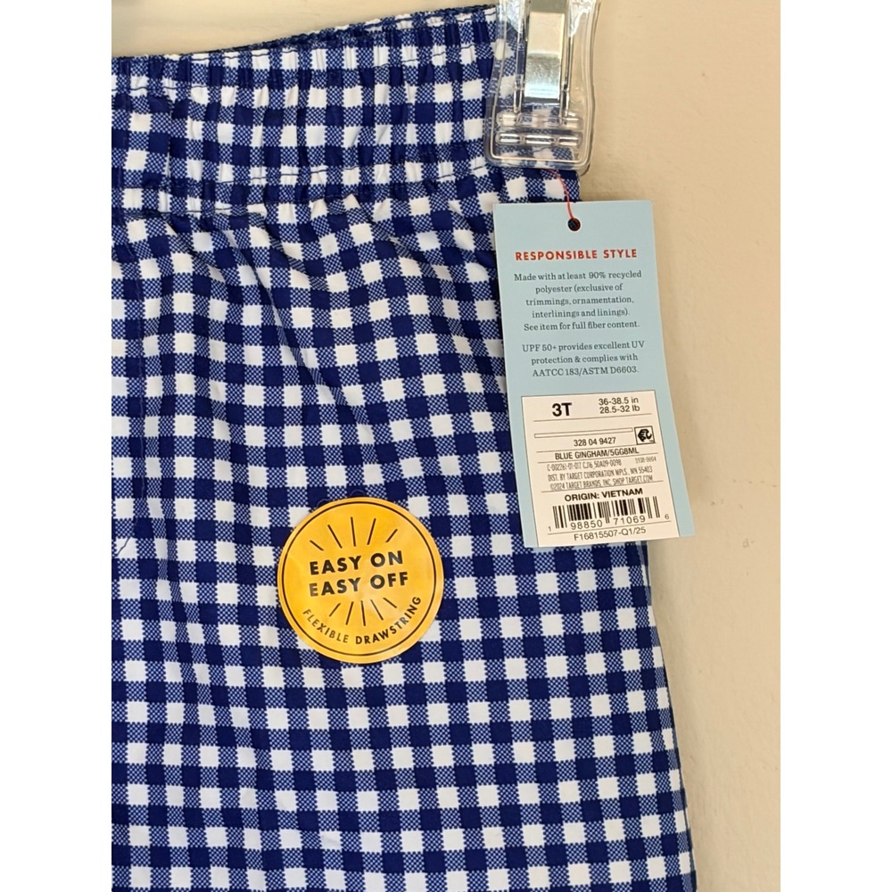Cat & Jack Blue Gingham Mesh Lined Swim Trunks Shorts Toddler Boy 3T NEW NWT - Picture 4 of 9